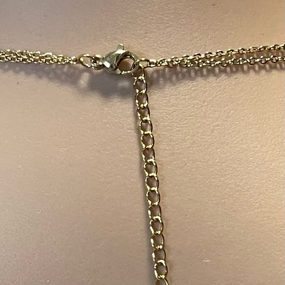 FASHION JEWELRY CHAIN STAINLESS STEEL DOUBLE LAYER HORN & AIRPLANE GOLD COLOR ** - Picture 10 of 11